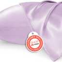 Bedsure Satin Pillowcase 2 Pack Similar to Silk Pillow Cases Standard Size, Pillow Case for Sleeping Women with Envelope Closure, Gifts for Women Men, Navy, 20x26 Inches, 2pcs (14 - Lavender)