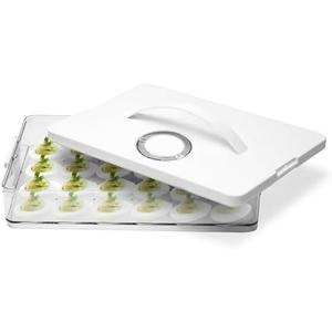 Vicentorra Deviled Egg Containers With Lid, Clear Deviled Egg Platter With Handle For 24 Eggs, Fridge Stackable Storage Deviled Eggs Tray Carrier, Suitable For Camping, Easter, Christmas (White)
