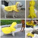 Waterproof Dog Raincoat, Adjustable Reflective Lightweight Pet Rain Clothes with Poncho Hood (Large, Yellow)