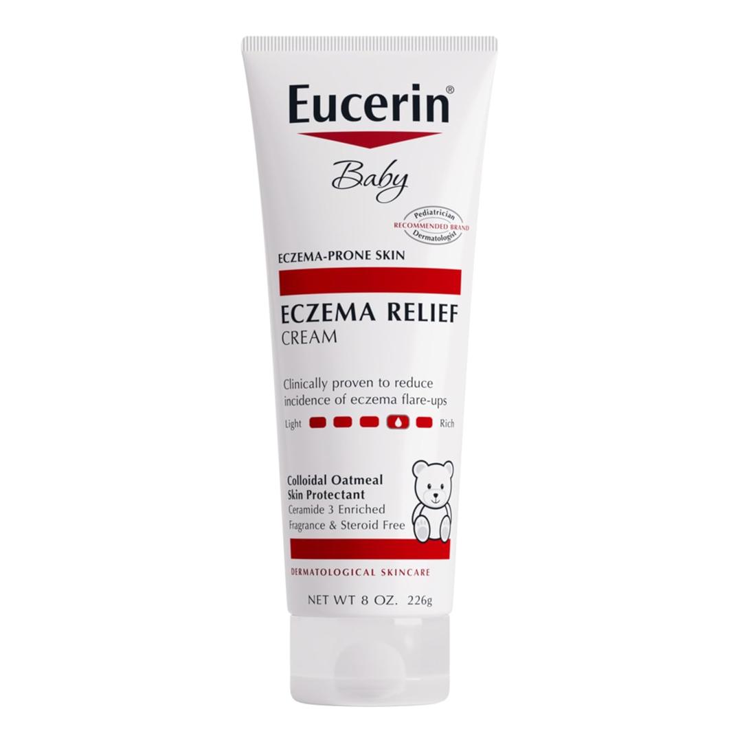 Eucerin Baby Eczema Relief Body Cream, Fragrance Free Baby Eczema Cream with Colloidal Oatmeal, Ceramide-3 and Licorice Root Extract, 8 Oz Tube