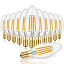 Hizashi 90+CRI Candelabra LED Light Bulbs 60 Watt, 2700K Warm White, E12 LED Bulb Dimmable, B11 Chandelier Light Bulbs, 6W, 550LM, Candle Light Bulbs, UL Listed, 12 Pack