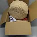 Cpintltr Footstool Ottoman Round Natural Seagrass Foot Stool Pouf Ottomans with Solid Wood Legs Hand Weave Footrest Step Stool for Living Room Bedroom Balcony Garden Natural