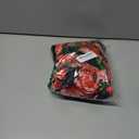 BTFBM Women's Square Neck Smocked Dress Summer Puff Short Sleeve Floral Casual Ruffle Tiered Maxi Wedding Guest Dresses (Medium, Floral Black Orange)