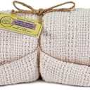 100% Cotton, 100% Made in The USA Utility Blanket 60"x48" for Travel or Home (Natural)