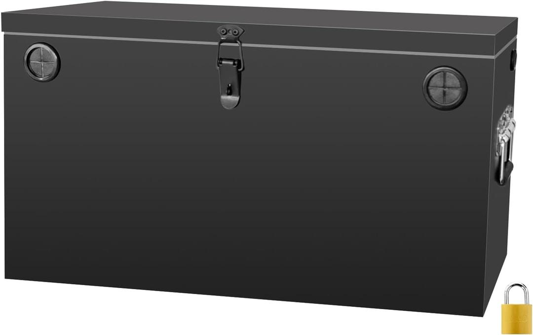 12V Car/RV/Marine Battery Box, Steel Battery Relocation Kit for Trailer, Boat, Trolling Motor, Kayak (Double Battery Box Black)