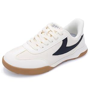 JARLIF Women's Fashion Sneakers Barefoot Tennis Walking Shoes Comfortable Skate Shoes Beigeblack
 (8.5)