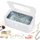 Ultrasonic Jewelry Cleaner 49kHz 40W Professional Sonic Cleaner, 27oz 304 Stainless Steel Tank, 5 Modes Digital Timer, Ultra-Quiet for Eyeglasses, Watches, Dentures & Rings