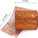 CT CRAFT LLC Sparkling Glitter Mesh Wired Ribbon 4" x 10 Yards Bronze Orange for Christmas Home Decor Bow Gift Wrapping DIY Crafts Wreath