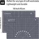 2 x Headley Tools 18"x12" Thickened Self Healing Cutting Mat, A3 Rotary Cutting Sewing Mat for Crafts, Double Sided 5-Ply Table Cutting Board for Fabric Quilting Leather Arts Hobby Project, Grey