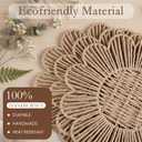 4 Pcs 12.6 Inch Paper Rope Round Woven Flower Placemats, Natural Hand Woven Boho Farmhouse Rattan Table Mats, Wicker Braided Placemats, for Dining Table Decor, Wedding Party, Home & Kitchen