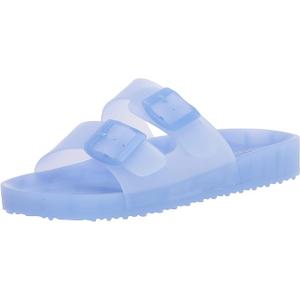 FUNKYMONKEY Women's Comfort Slides Double Buckle Adjustable EVA Flat Sandals, Size 9
