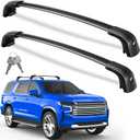 Lockable Roof Rack Cross Bars 220lbs Compatible with Chevy Suburban & Tahoe 2021 2022 2023 2024 2025 GMC Yukon XL, Cadillac Escalade ESV, Heavy Duty Aluminum Crossbars Black Luggage