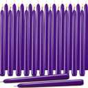 Purple Taper Candles, Set of 24 Unscented and Smokeless 10 Inch Taper Candles Long Burning, Paraffin Wax with Cotton Wicks for Burning Approxinately 7-8 Hours Time