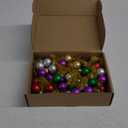 16 ft Colorful Christmas Ball Garland - Red, Green, Gold Tinsel Balls for Tree, Fireplace, Indoor/Outdoor Decor, Multi Color 