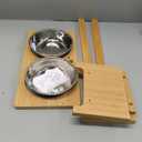 HTB Elevated Dog Bowls,Raised Dog Bowl Stand with 2 Stainless Steel Bowls,Elevated Raised Dog Bowls for Large Medium Small Sized Dogs (large-10"tall,48 Oz bowl, Bamboo)