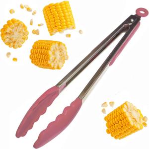 Starpack 'Get a Grip' Silicone Kitchen Tongs for Cooking 12 Inch - BBQ Tongs for Grill Heat Resistant to 600F - Stainless Steel Tongs with Non Stick Tips - Silicone Tongs for Serving Food