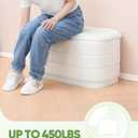 B FSOBEIIALEO 30" Velvet Storage Ottoman Long Bench with Tray, White