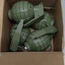 Sratte 4 Pcs Plastic Hand Grenades with Realistic Sound Effects and Flashing Light, Fake Toy Grenades Military Toys for Army Role Play Prop(Green)