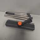 Scrub Brush with Long Handle, Floor Scrub Brush Squeegee Broom for Cleaning, 3 in 1 Shower Scrubber Floor Broom Squeegee for Concrete Tile Wall Deck Patio Grey (Gray)