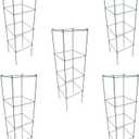 MTB Green Square Folding Tomato Cage Plant Support Tower 12 inch by 46 inch, Pack of 5 Sets