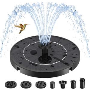 Yeomi 3.5W Solar Bird Bath Fountain, Solar Water Fountain Pump with 6 Nozzles 4 Fixed Stakes, Upgraded Solar Powered Water Fountain for Bird Bath, Garden, Patio, Pond, Fish Tank, Outdoor Decor