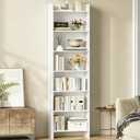 Hzuaneri 7-Tier Bookshelf, 77.7 Inches Floor Standing Bookcase, 9.4"D x 18.9"W x 77.7"H