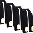 4Pcs Premium Car Seat Hooks for Headrest  Stylish Black Leather Purse Hook for Car, Zinc Alloy Double Hooks, Mobile Phone Holder, Car Seat Back Storage Organizer for Purses, Bags, Groceries, & More