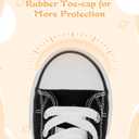 Toddler Little Kid Cushioned Canvas Shoes Slip On Sneakers Soft and Durable (Black White, 10 Toddler)