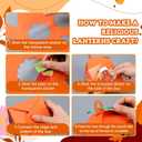 VIHOSE 16 Sets Thanksgiving Turkey Crafts Fall Thanksgiving Tissue Paper Lanterns Craft Kits Bulk Make Your Own Autumn Harvest Party Suncatchers Ornament for Home Fall Theme Party Favors