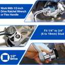 Spurtar Stud Remover Fit 1/4" to 3/4" (6 to 19mm) Bolt Extractor Nut Splitter with Knurled Roller and Cam Lock, Stud Extractor Tool for Broken Bolt Remover or Seized Nuts, Grip Damaged Screws