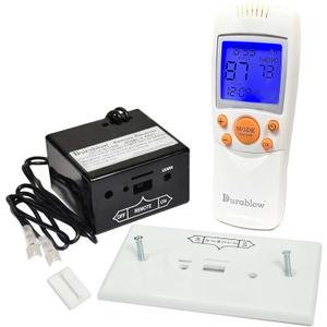 Durablow TR1004 Gas Fire Fireplace On/Off Remote Control Kit + Thermostat + Timer + Backlit Transmitter for Millivolt Valve, IPI Module, Replaces Wall Switch or Thermostat
