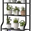 Livilord Plant Stand Indoor Outdoor, 6-Tier Metal Tall Plant Stands for Multiple Flower Planter Holder, Large Waterproof Plant Shelf for Living Room Garden Balcony, Black