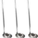 Auvotuis 8 Oz Stainless Steel Ladle, 3 Pcs Sturdy Soup Ladle, 15" Long Handle Length for Stirring, Portioning and Serving Soup and Stew in Restaurants and Home (3.9" Bowl Diameter）