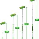 Ceiling Fan Cleaner Duster with 6 Ft/72'' Extension Pole High Ceiling Fan Blade Cleaning Tool Microfiber Duster Reusable Pads for Cleaning Ceiling Fan, Baseboard, Blind, Cobweb, Molding