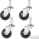 Stem Casters Wheels, 7/16" x 1-3/8" Swivel Casters with Brake TPR Casters 200 Lbs Load Capacity Replacement Wheels Casters Set of 4 (Without Brake, 2 Inch)