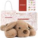 Niuniu Daddy Weighted Dog Stuffed Animals for Anxiety, 3.3lb Weighted Plush Dog Toy Pillowfort for Adults Kids Girls Boys, Large Stuffed Puppy Plush Pillow as Gift for Valentine Include Bag Sticker (Dog Light Brown-set)