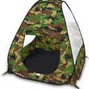Military Pop Up Play Tent - Collapsible Army Indoor Outdoor Camouflage Playhouse Hunting Toy for Kids