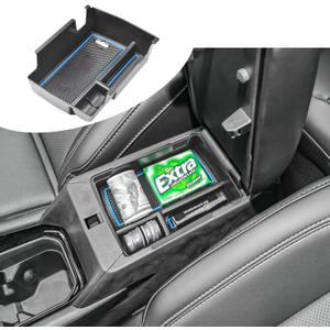 RUNROAD Center Console Organizer Tray Compatible with Jeep Compass 2022 2023 2024 2025 Accessories, Coin Holder Armrest Tray Secondary Storage Box Insert Console Organizer Card Container, Blue