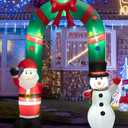 8FT Christmas Inflatable Archway w/ Santa Claus & Snowman and - See Details