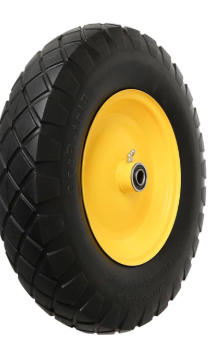 4.80/4.00-8" Tire and Wheel Assembly  for Wheelbarrows,  Bore Wheelbarrow Tires for Utility Cart, Wheel Barrel, Wagon, Trailer, Dolly, 16" Solid Rubber Tires Without Flat Spots