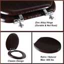 Elongated Toilet Seat Molded Wood Toilet Seat with Zinc Alloy Hinges, Easy to Install also Easy to Clean, Anti-pinch Wooden Toilet Seat by Angol Shiold (Elongated, Dark Brown)