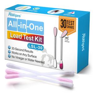 AAwipes Lead Test Kit 30 Swabs, Accurate Results in 30 Seconds at Home Lead Testing Kit for Dishes Works for All Surfaces No Vinegar or Water Needed