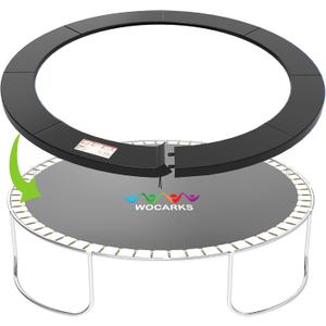 Trampoline Pad, 10ft 12ft 14ft 15ft 16ft Trampoline Replacement Safety Pad, Waterproof and Tear-Resistant Safety Spring Cover Round Frame Pad (Black)