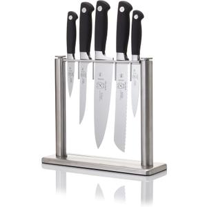 Mercer Culinary M20000 Genesis 6-Piece Forged Knife Block Set, Tempered Glass Block,Black
