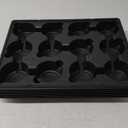 12 Cell Round Nursery Pots Trays Thickened Durable Seedling Pots Shuttle Carrying Trays for Holding 4 inch Nursery Pots (16.85"  12.6", 10-Pack) (12 Cell Trays for 4 Inch Pots-10 Pack, Black)