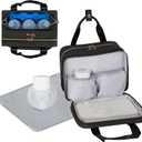 Wearable Breast Pump Bag with Insulated Breastmilk Cooler - Compatible with Momcozy/Willow/Elvie/Spectra/Medela, Portable Pumps Carrying Case with Waterproof Mat for Working Mom