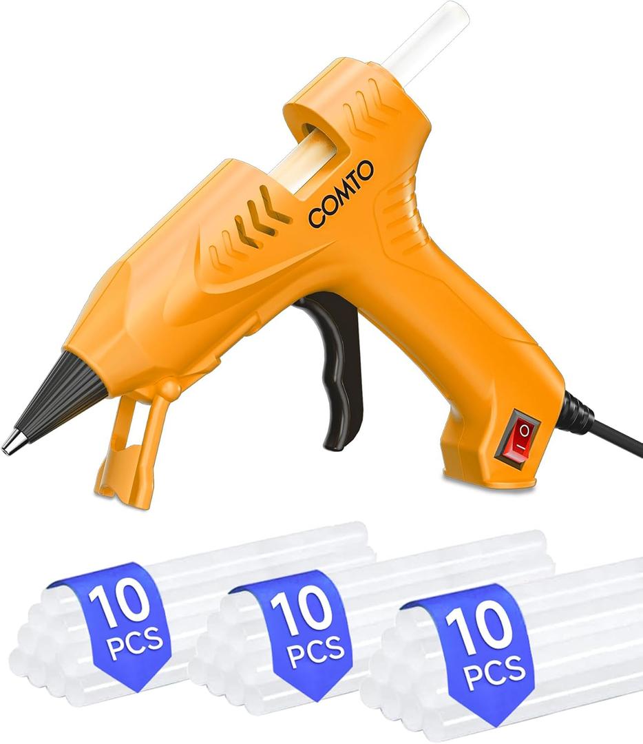 Hot Glue Gun Kit with 30 Sticks, 20W Fast Preheating Mini Hot Glue Gun and Sticks Set for School Crafts DIY Arts and Quick Home Repairs, Yellow