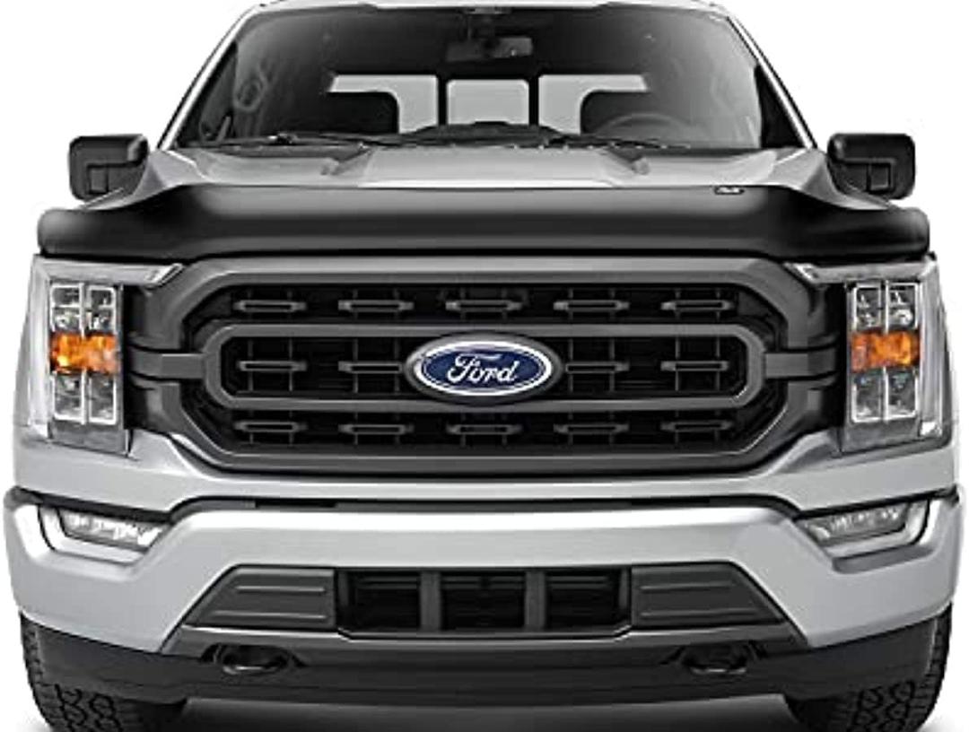 Auto Ventshade [AVS] Bugflector Hood Shield / Protector | Fits 2021 - 2025 Ford F-150, (Excludes Tremor, Platinum, King Ranch) | High Profile Bug Deflector - 1 pc., Dark Smoke | 23621