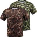 Boys Camo T-Shirts Bundle Pack, Toddler Kids Camouflage Short Sleeve Tees, Soft Crewneck Casual Shirts