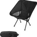 Wind Tour Portable Camping Chair Lightweight Foldable Outdoor Chair for Hiking Camp Backpacking Lawn Beach Fishing Picnic with Carry Bag (Black)